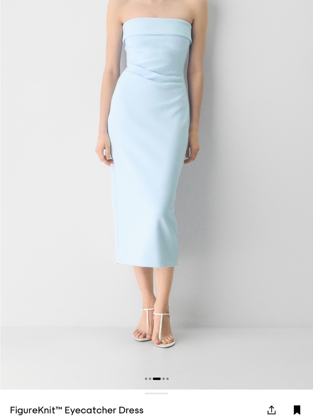 Aritzia FigureKnit Eyecatcher Midi Dress - Powder Blue
